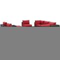 Modway Furniture Convene Outdoor Patio Sectional Set, Espresso Red, 10Pk EEI-2169-EXP-RED-SET